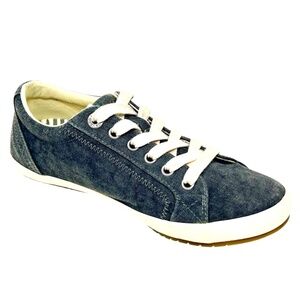 Taos Women's Star Charcoal Wash Canvas Lace Up Sneakers size 7/38